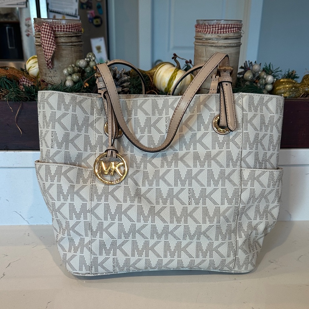 Michael Kors Cream Monogram Tote